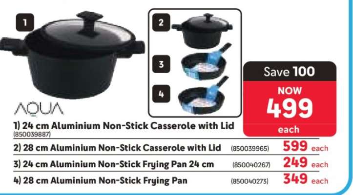 24 cm Aluminium Non-Stick Casserole with Lid