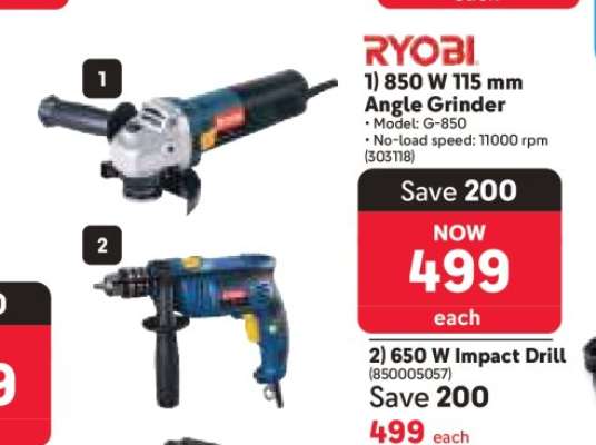 RYOBI 850 W 115 mm Angle Grinder
