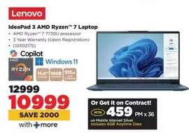 Lenovo IdeaPad 3 AMD Ryzen 7 Laptop