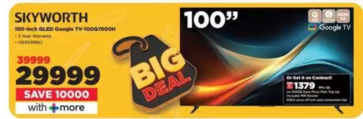 SKYWORTH 100-inch QLED Google TV-100Q7B00H