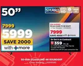 50-inch Crystal UHD 4K-50U8000F