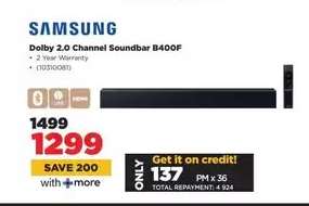 Samsung Dolby 2.0 Channel Soundbar B400F