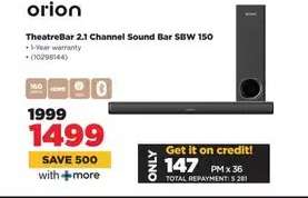 TheatreBar 2.1 Channel Sound Bar SBW 150