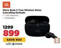 JBL Wave Buds 2 True Wireless Noise Cancelling Earbuds