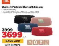 Charge 6 Portable Bluetooth Speaker