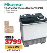 Hisense 14kg TwinTub Washing Machine WSCF143