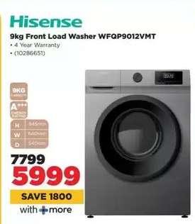 Hisense 9kg Front Load Washer WFQP9012VMT