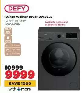 DEFY 10/7kg Washer Dryer DWD328