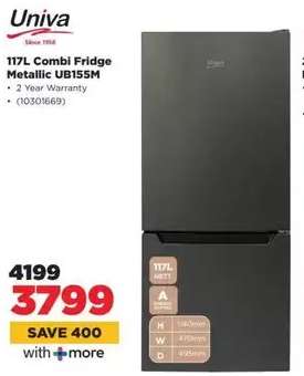 117L Combi Fridge Metallic UB155M
