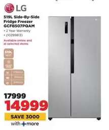 LG 519L Side-By-Side Fridge Freezer GC-B507PQA