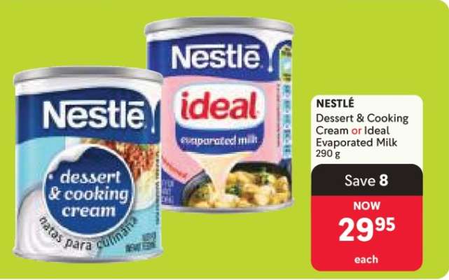 NESTLÉ Dessert & Cooking Cream or Ideal Evaporated Milk