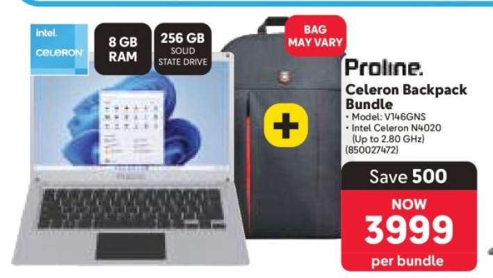 Proline Celeron Backpack Bundle