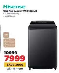 Hisense 18kg Top Loader WTJ11823UB