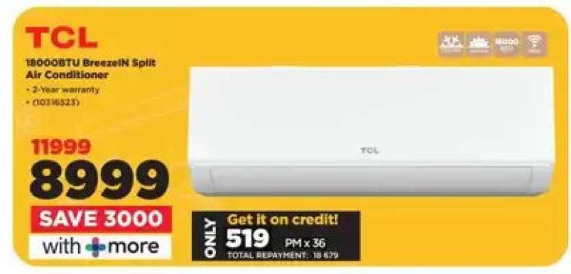 TCL 18000BTU BreezeIN Split Air Conditioner
