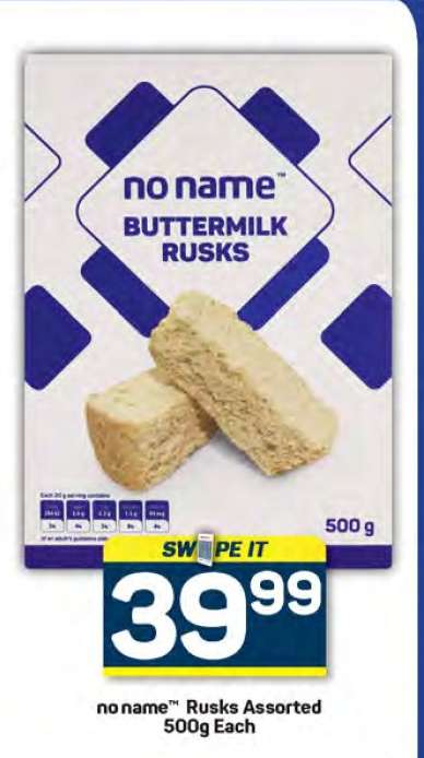 no name™ Rusks Assorted 500g Each