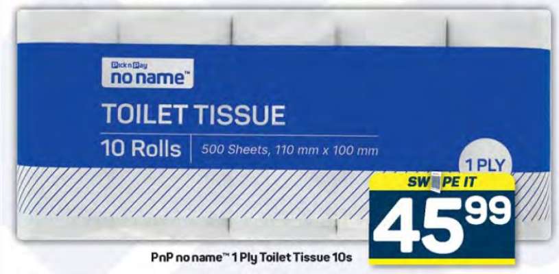 PnP no name™ 1 Ply Toilet Tissue 10s