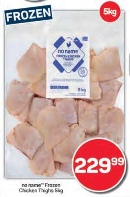 no name™ Frozen Chicken Thighs 5kg