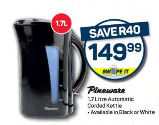 Pineware 1.7 Litre Automatic Corded Kettle