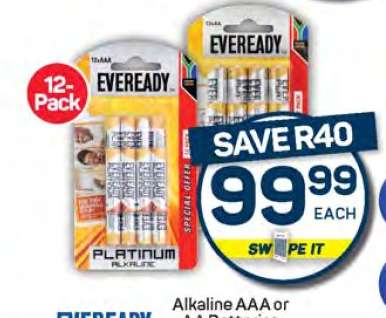 EVEREADY Alkaline AAA or AA Batteries