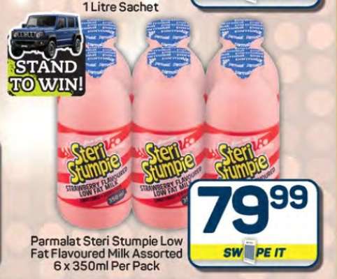 Parmalat Steri Stumpie Low Fat Flavoured Milk
Assorted