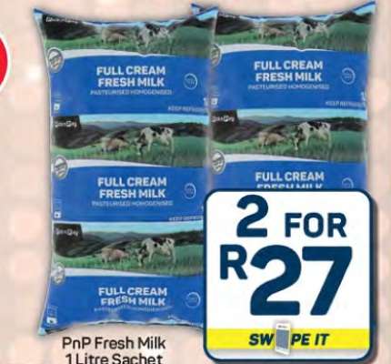 PnP Fresh Milk 1 Litre Sachet