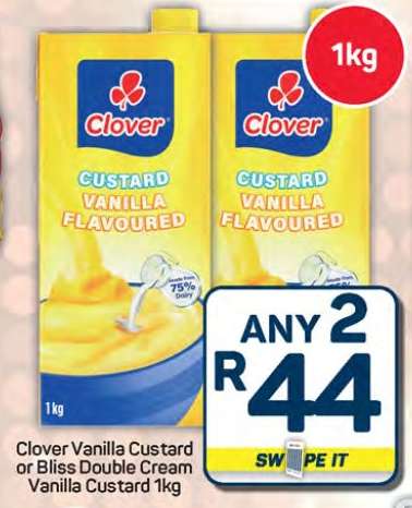 Clover Vanilla Custard or Bliss Double Cream Vanilla Custard