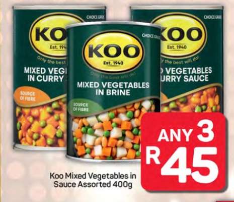Koo Mixed Vegetables in Sauce Assorted 400g