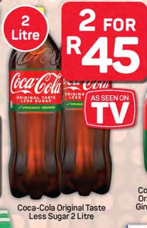 Coca-Cola Original Taste Less Sugar 2 Litre
