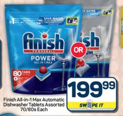Finish All-in-1 Max Automatic Dishwasher Tablets Assorted 70/80s Each