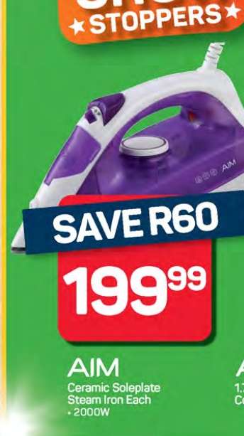 AIM Ceramic Soleplate Steam Iron