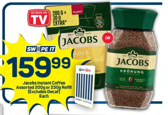 Jacobs Instant Coffee Assorted 200g or 230g Refill