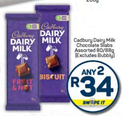 Cadbury Dairy Milk Chocolate Slabs Assorted 80/88g