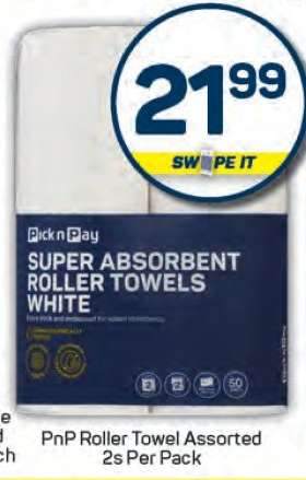 PnP Roller Towel Assorted 2s Per Pack