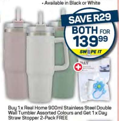 Real Home 900ml Stainless Steel Double Wall Tumbler