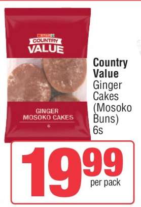 Country Value Ginger Cakes (Mosoko Buns) 6s