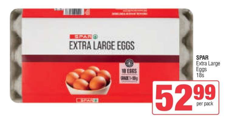 SPAR Extra Large Eggs 18s