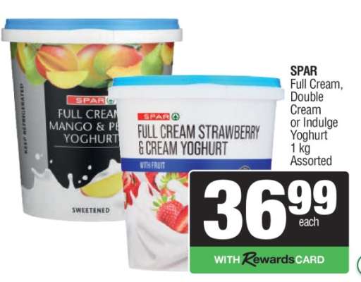 SPAR Full Cream, Double Cream or Indulge Yoghurt