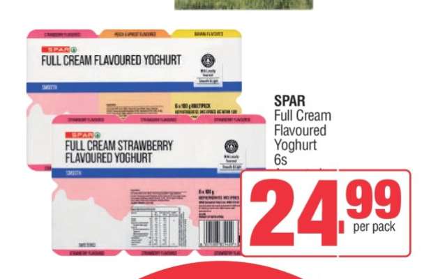 SPAR Full Cream Flavoured Yoghurt 6s