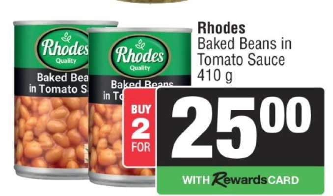 Rhodes Baked Beans in Tomato Sauce 410 g