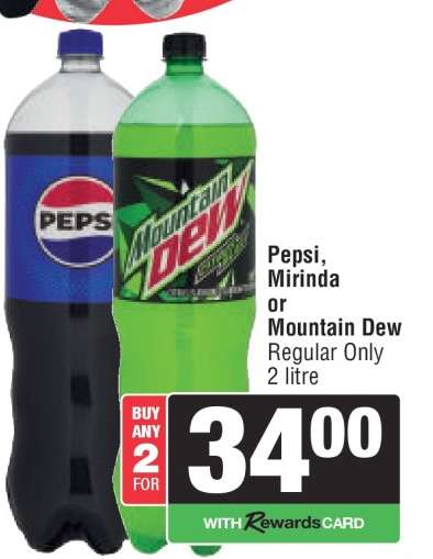 Pepsi, Mirinda or Mountain Dew