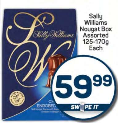 Sally Williams Nougat Box Assorted 125-170g Each
