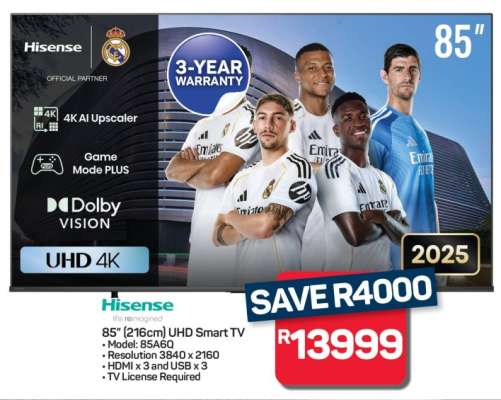 Hisense 85" UHD Smart TV