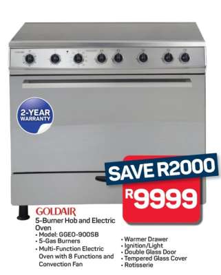 GOLDAIR 5-Burner Hob and Electric Oven