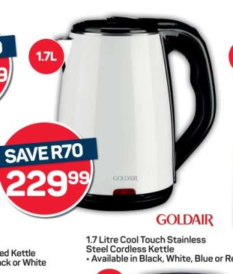 1.7 Litre Cool Touch Stainless Steel Cordless Kettle