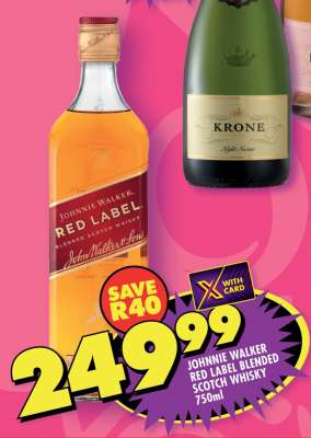 Johnnie Walker Red Label Blended Scotch Whisky 750ml