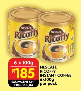 NESCAFÉ RICOFFY INSTANT COFFEE 6x100g per pack