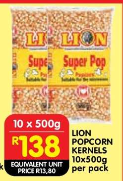 LION POPCORN KERNELS 10x500g
