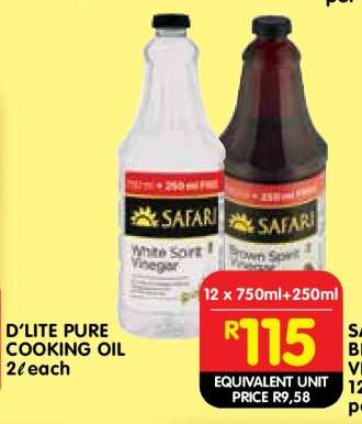 SAFARI White Spirit Vinegar / Brown Spirit Vinegar