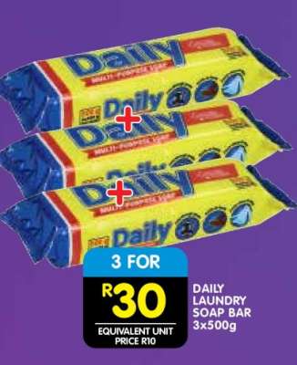 DAILY LAUNDRY SOAP BAR 3x500g