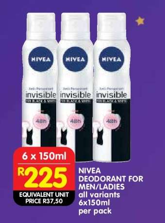 NIVEA DEODORANT FOR MEN/LADIES